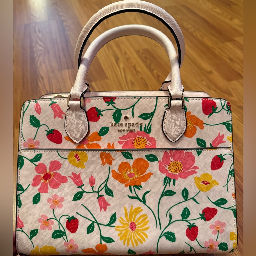 Madison Med Satchel Strawberry Print Kate Spade Purse